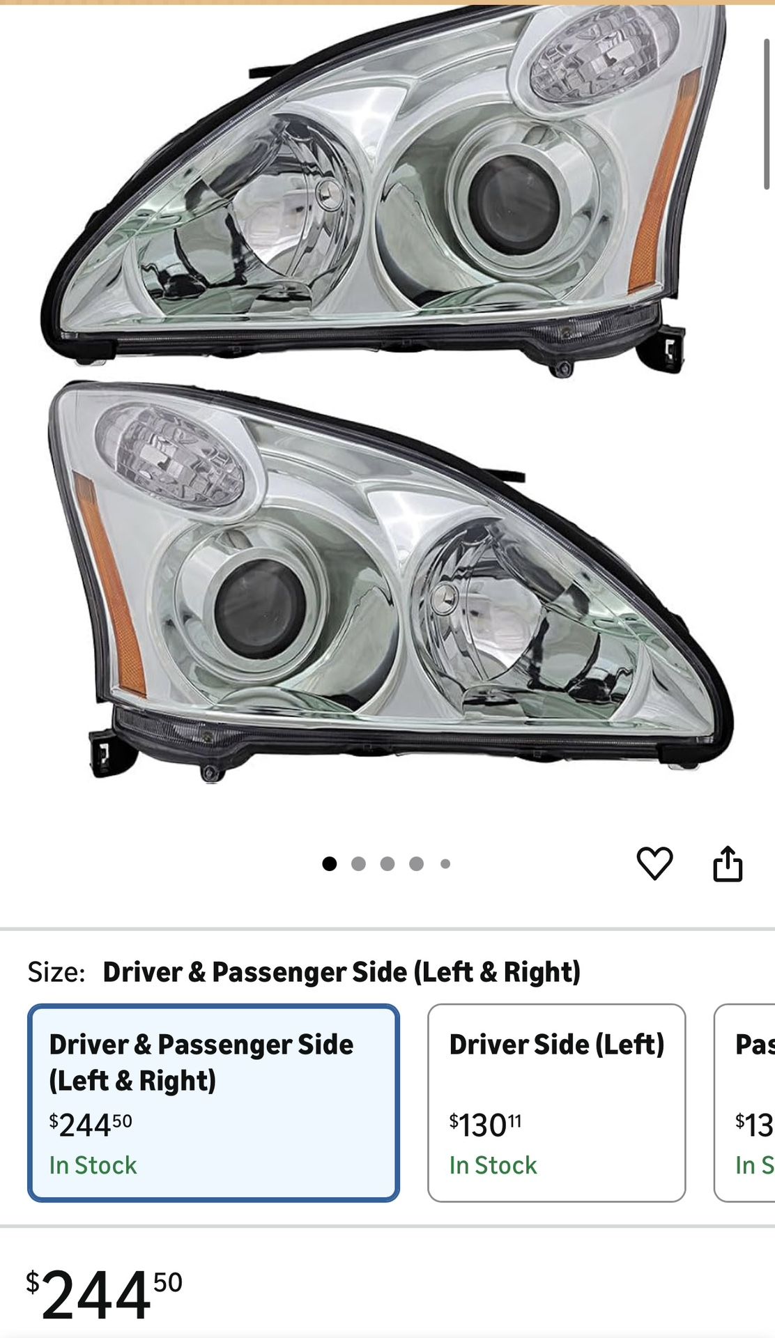 For Lexus Rx330 Headlight 2004 2005 2006 Driver and Passenger Side Headlamp Replacement