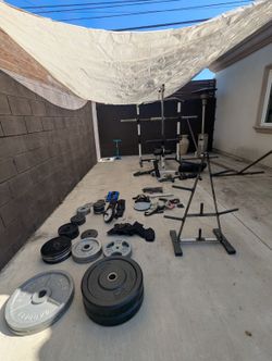 Home Gym Weight Set with Rack and Plates