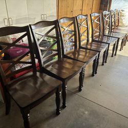 Solid Wood Dining Chairs - Set Of 8