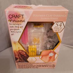 New, Craft Forward 54 Piece Set Polymer Clay Earrings Flower Power, Make 5 Pairs of Earrings! Includes Everything You Need!