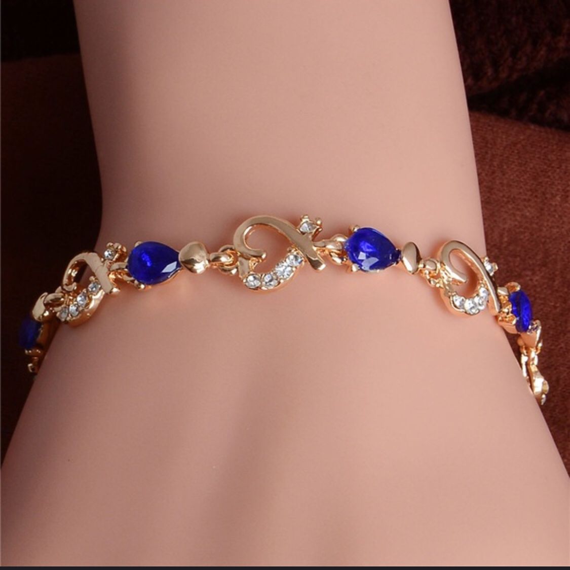 18k gold plated gemstones bracelet