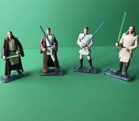 1999 Hasbro Star Wars Episode 1 Action Figure Lot 4 Obi Wan Kenobi Qui Gon Jinn