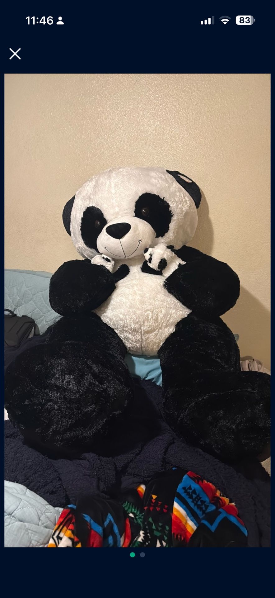 Panda Bear With Baby Twins Stuffed Animal
