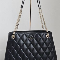 Kate Spade New York Quilted Leather Handbag - Black (New)
