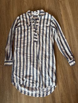 Madewell Striped Lace-Up Shirt Dress