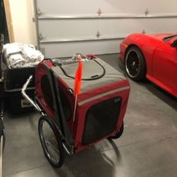 Bike Trailer, Dog Stays,  Only Use Once