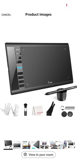 Graphics Drawing Tablet, UGEE M708 10 x 6 inch Large Drawing Tablet with 8 Hot Keys, Passive Stylus of 8192 Levels Pressure, UGEE M708 Graphics Tablet