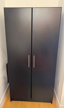 Black Two-Door Wardrobe Armoire