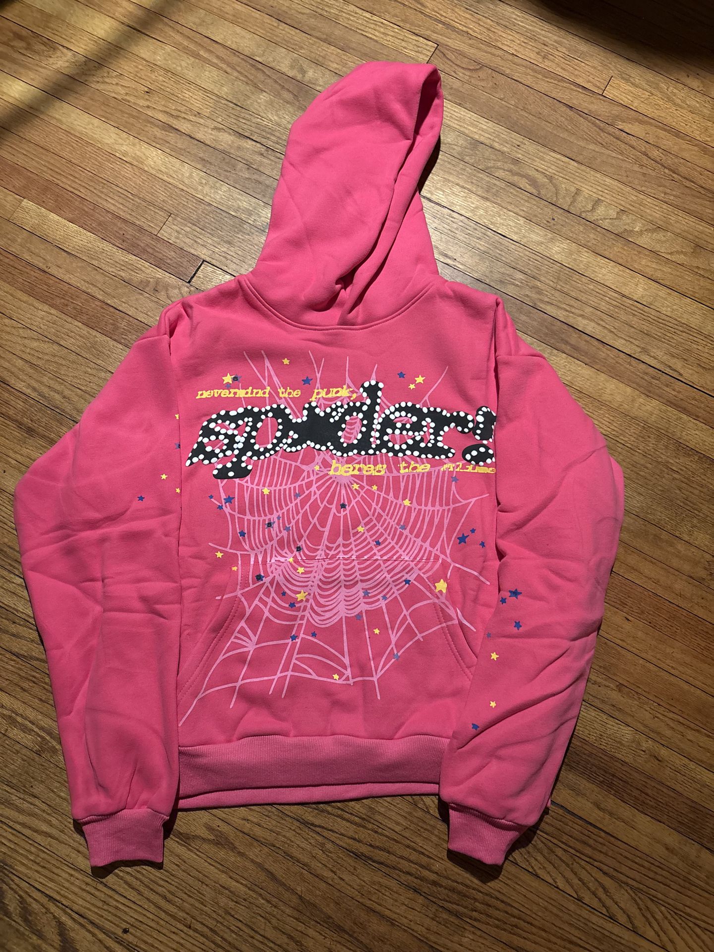 Brand New Sp5der P*NK V2 Pink Hoodie Size Medium