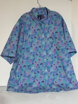 Project Good 4XL button up floral geometric Blue/Teal/Purple