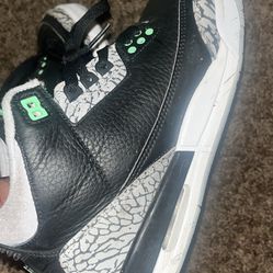 Green glow Jordan 3s 