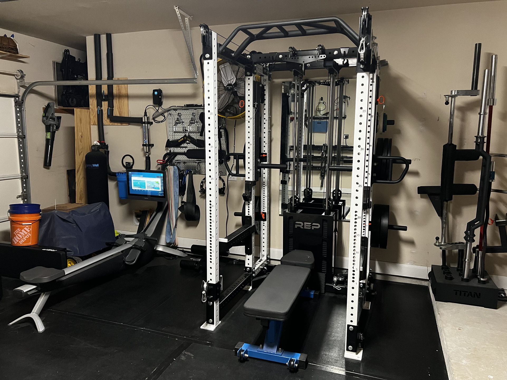 Rep Ares Power Rack With Bench And Weights 