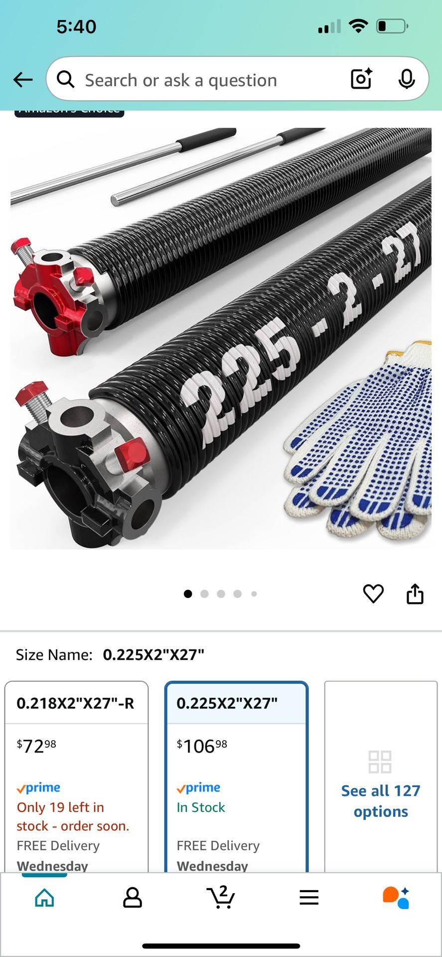 Garage Door Torsion Springs (New in Box)
