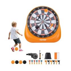 515#Inflatable Soccer Dart Board, over 6 ft High Giant Soccer Dart Board with 4 Kick Balls 6 Darts 6 Axe & Air Pump, 3-Min Setup, Ideal for Giant Yard