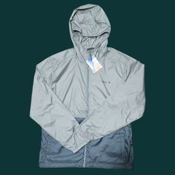 NEW COLUMBIA MEN'S CENTER RIDGE II HOODED WINDBREAKER JACKET SIZE M- MULTICOLOR