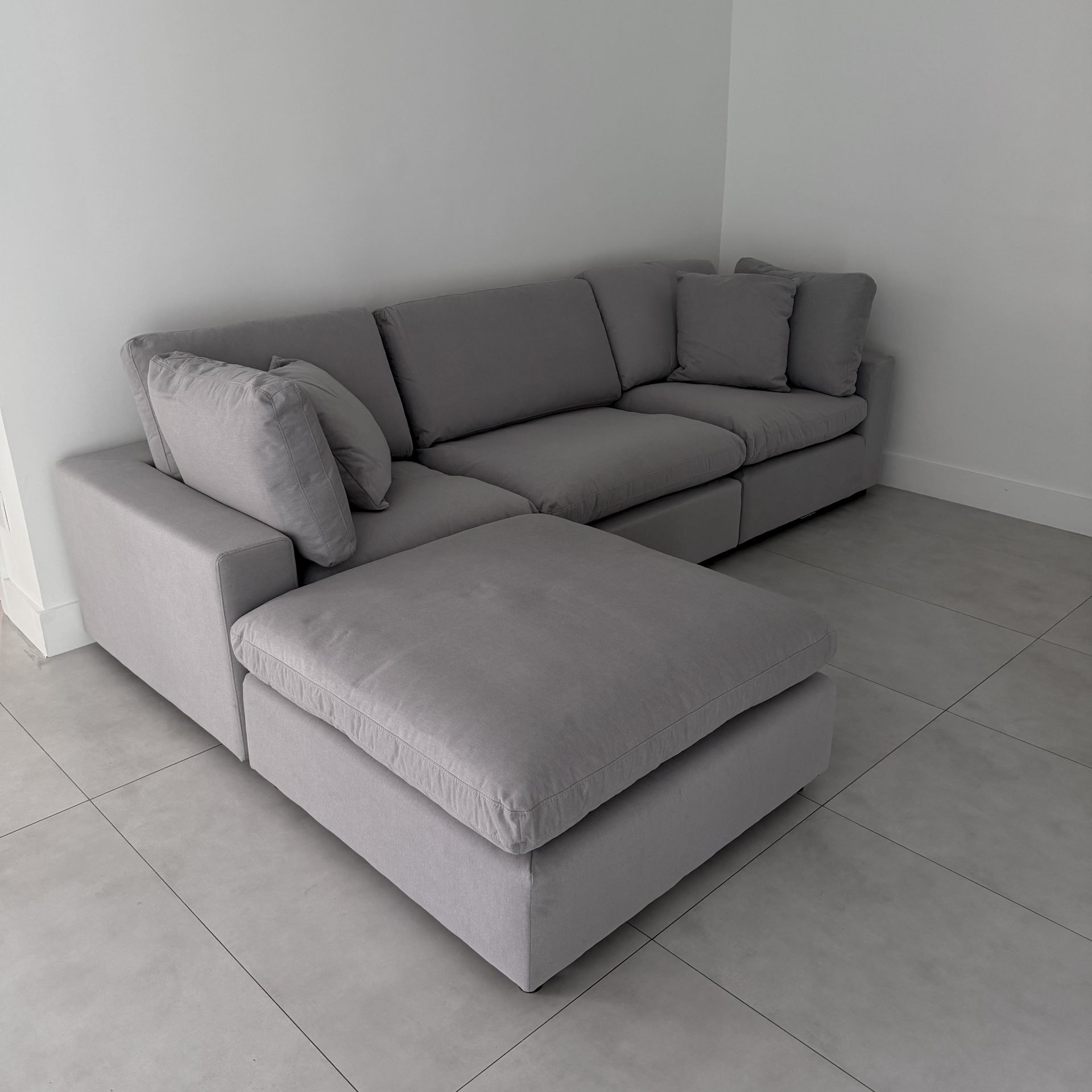 New Gray Sofa Cloud Couch Sectional