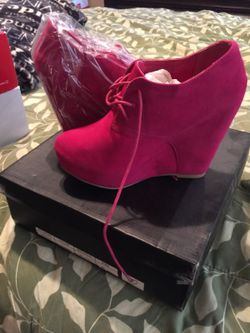 Pink Wedge Bootie