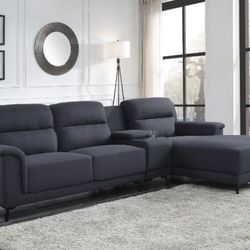 Brand New Grey Linen Sectional