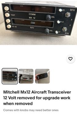 Mitchell Mx12 Aircraft Transceiver 12 volt removed for upgrade work when removed
