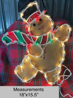 Lighted Snowman Window Decoration 18”x15.5”