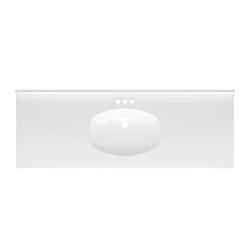 61-in White Cultured Marble Single Sink 4-in Centerset Faucet Mount Bathroom Vanity Top