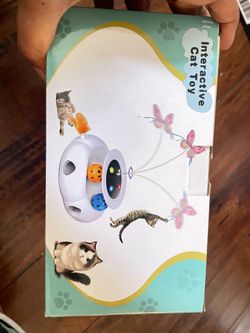 3-in-1 Interactive Cat Toy with Remote Control, Butterfly Wand & Automatic retractable feathers & Rolling Ball Track, Multi-functional Cat Toy for Ind