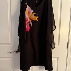 Ashley Stewart cold shoulder Black dress size 18-20