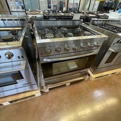 Gas Stove 36 Inch Wide Duro New Stainless Steel