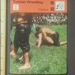 1979 Sportscaster Kirkpinar Turkish Wrestling Martial Arts Large Over-Sized Card Vintage Collectible Italy