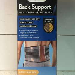 Back Support Back Brace w/ Copper New in Box