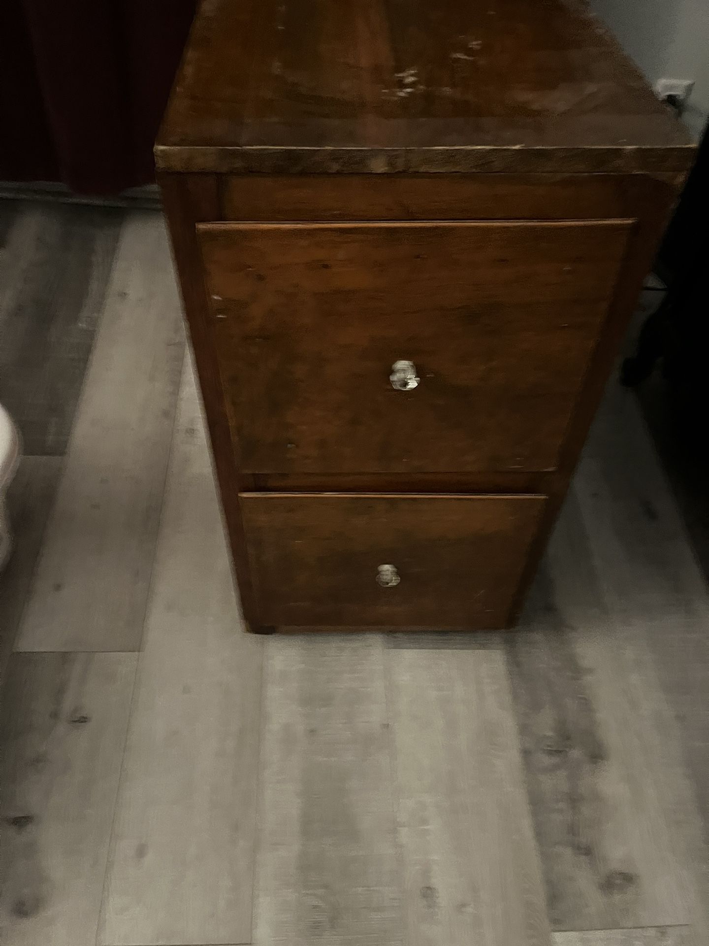 Wood Two Drawer Filing Cabinet