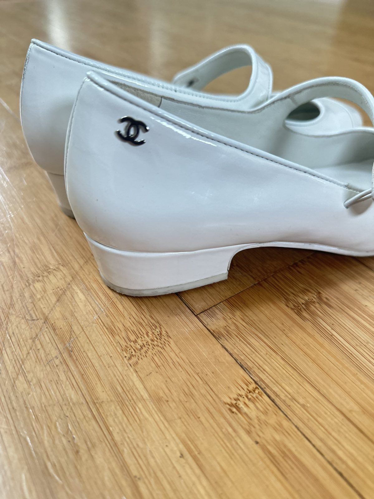 White Chanel Heels