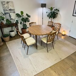 Chromcraft Mcm dining table with 2 leaves and 6 chairs