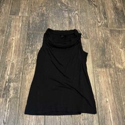 XS Black Slouchy Neck Sleeveless Top