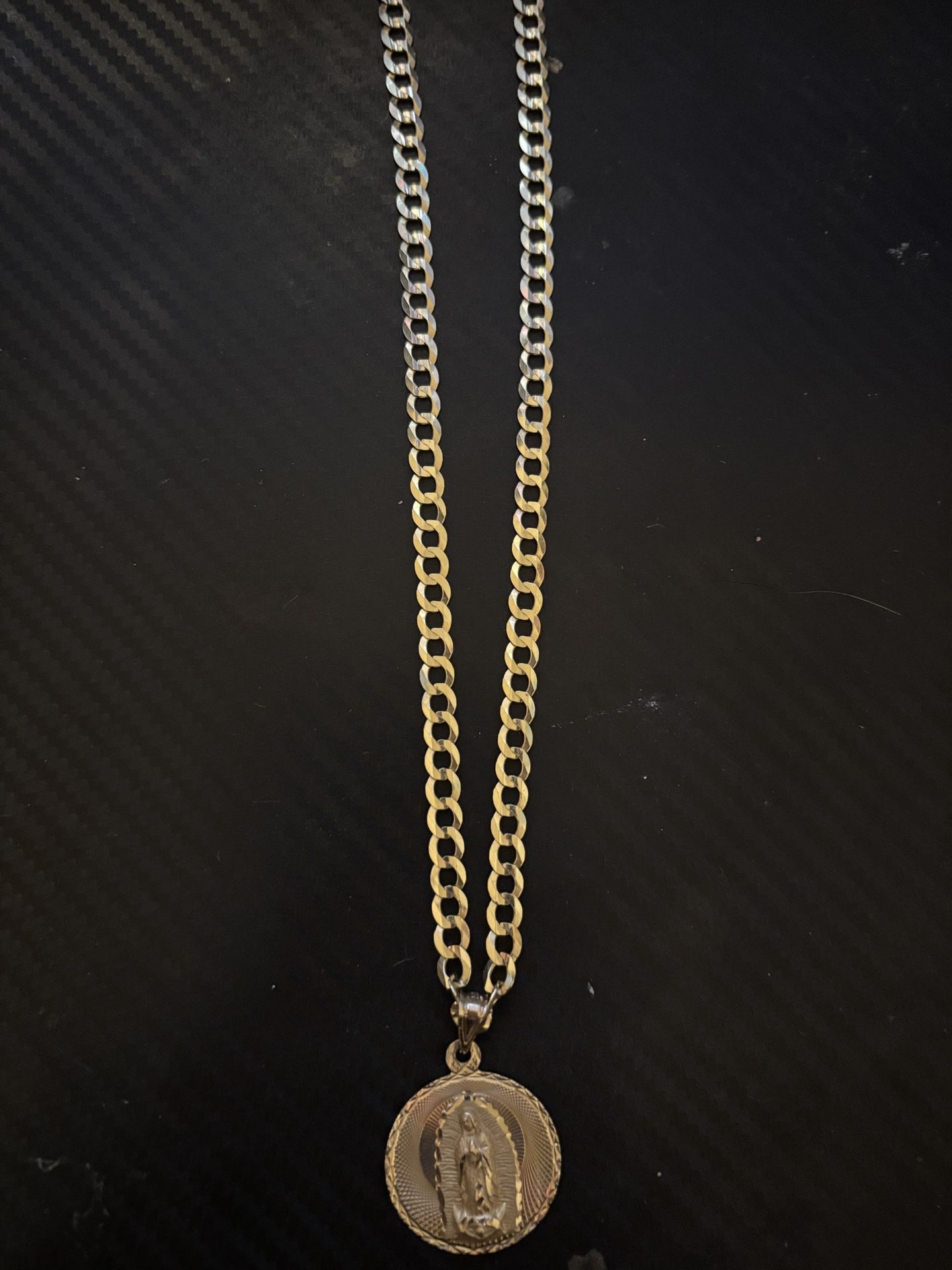 10k Curb Chain With Mary Charm