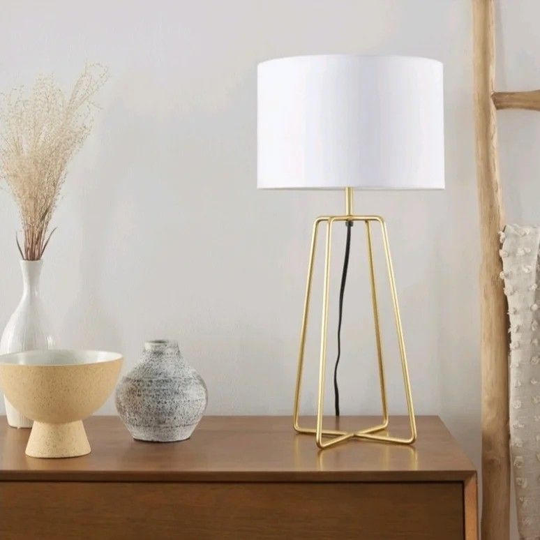 💥P310#5 $85 24" Modern Geometric Metal Table Lamp - Nourison