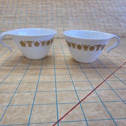 Butterfly Gold Coffee Cups Set of 2