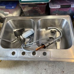 Stainless Steel Kitchen Sink And Motion Activated Faucet