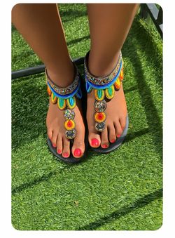 Beaded Summer Sandals US 9