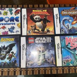 Nintendo Ds Lot Kung Fu Panda/lego Batman/starwars/battle Giants/spore/slime