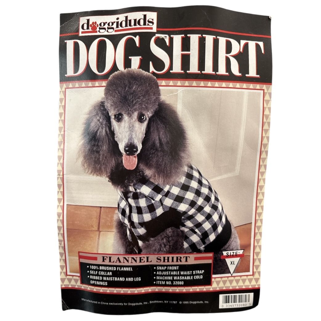 Doggiduds Plaid Flannel Shirt Size XL Dog Costume Dogwear Snap Front Adjustable