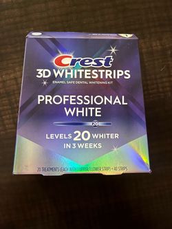 Crest 3D Whitestrips Professional White Level 20 factory-Sealed Exp 6/2028