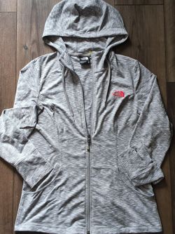 The North Face Women's Gray Heather Full-Zip Hooded Jacket Size M