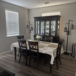 Table With 8 Chairs china Cabinet, And Entertainment Center Bundle 