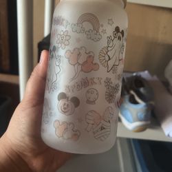 Spooky Ghost Mickey Glass Cup 