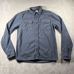 Vuori Aspen Shacket Men’s M Blue Polar Fleece Button Up Over Shirt V237 #2005