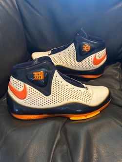 Nike Zoom Basketball Sneakers White Navy Orange Promo Sample