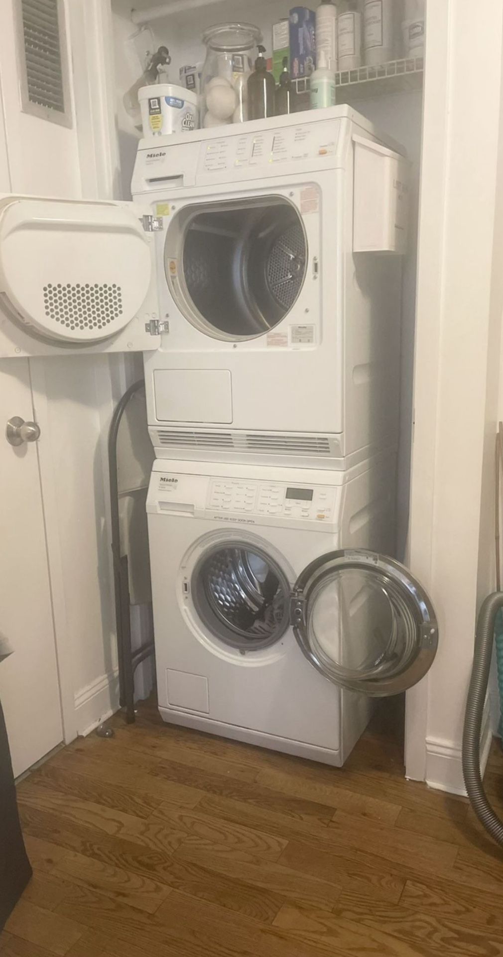 Miele Washer and Ventless Dryer Stackable