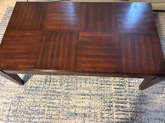 Dark Wood Coffee Table with Parquet Top