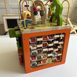 B Toys Baby Activity Cube Wood